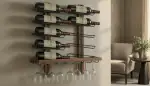 Das elegante Wand-Weinregal aus Metall und Holz: Ihr Wein verdient diesen Blickfang