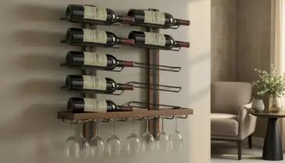 Das elegante Wand-Weinregal aus Metall und Holz: Ihr Wein verdient diesen Blickfang