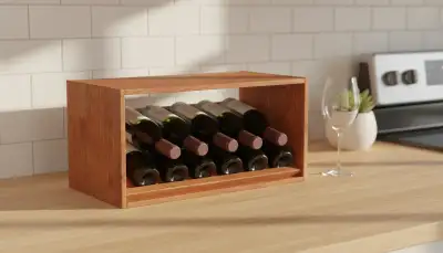 Eleganz trifft Funktionalität: Das modulare Schrägregal für 6 Flaschen – Ihr Wein verdient diese Bühne